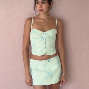 Floral Cream Skirt Set